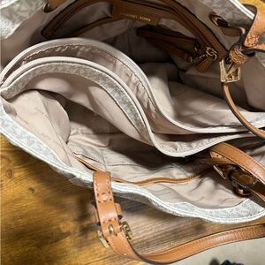 Michael Kors Tan and Cream Tote Bag